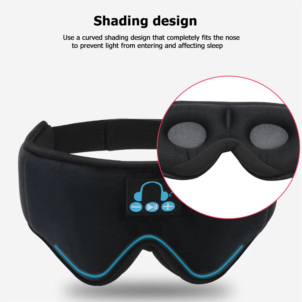 Sleep Headphones 3D Bluetooth 5.0 Headband Sleeping Headphones Wireless Music Eye Mask Cover Sleep Earbuds for Side Sleeper